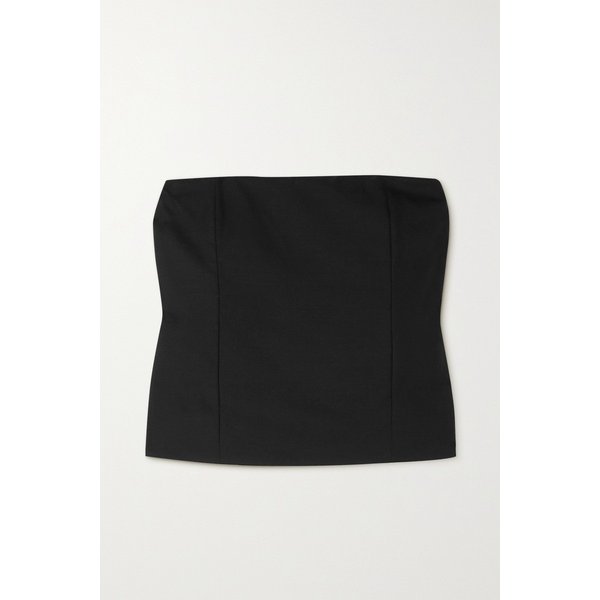 Melini Strapless Wool And Mohair-blend Twill Top 블랙