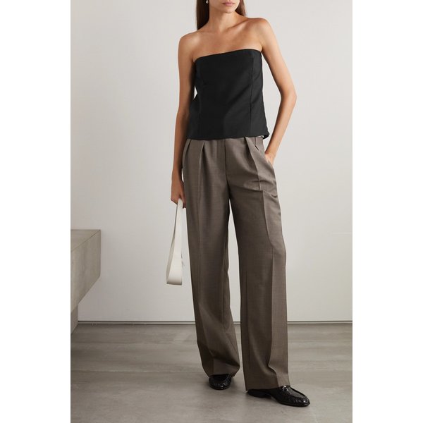 Melini Strapless Wool And Mohair-blend Twill Top 블랙