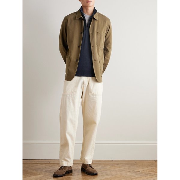 탭튼 슬림핏 메리노 울 하프 집 스웨터 904192