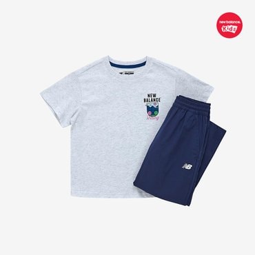 뉴발란스키즈 KIDS RIDER_반팔티 8부 팬츠 셋업 (NK9YF2603U)