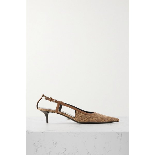 가죽 트리밍 로고 자카드 캔버스 슬링백 펌프스 뉴트럴 1647597309716906