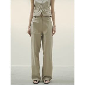 SIPT7125 와샤 퍼티그 팬츠_Khaki beige