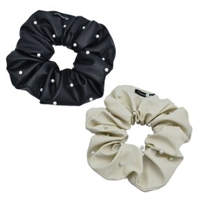 Pearly Leather Scrunchie 펄리 레더 스크런치