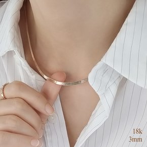 18k골드 노하우 스네이크 뱀줄 금 목걸이 (3mm)