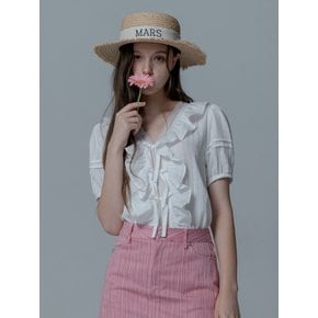 FRILL LACE RIBBON BLOUSE_IVORY