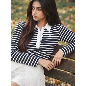 [2차]베이직 로고 PK 티셔츠_NAVY STRIPE