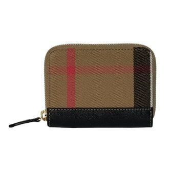버버리 체크 지퍼 어라운드 카드지갑 80840301 블랙