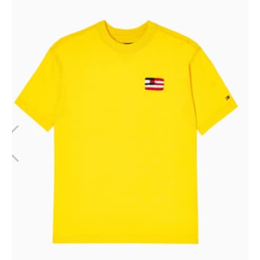 타미힐피거키즈 25년S/S  T42F1KKO520BT1 부클 플래그자수티셔츠/브랜드(타미힐피거키즈)