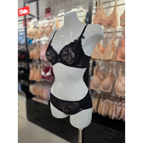 [시흥점] S 비너스 ) 오르화 페어리 풀컵 패드 브라, 헴팬티 세트 [OBR5916/OPT5916H-BK]