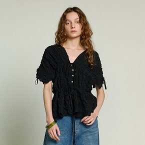 Choisy Shirring Blouse_Black