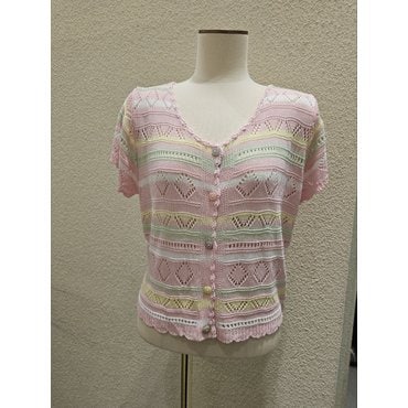 메종블랑쉬 파스텔다이아반팔가디건 M252JKT602K