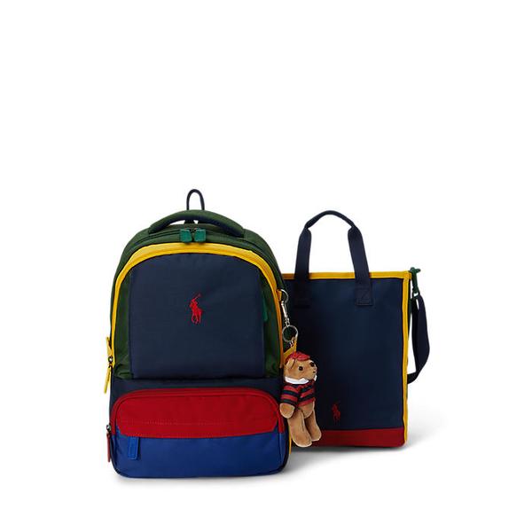폴로 키즈 남아 8-18세 컬러블록 백팩 앤 슈즈 백 세트(CWPOACCY9P20119410)