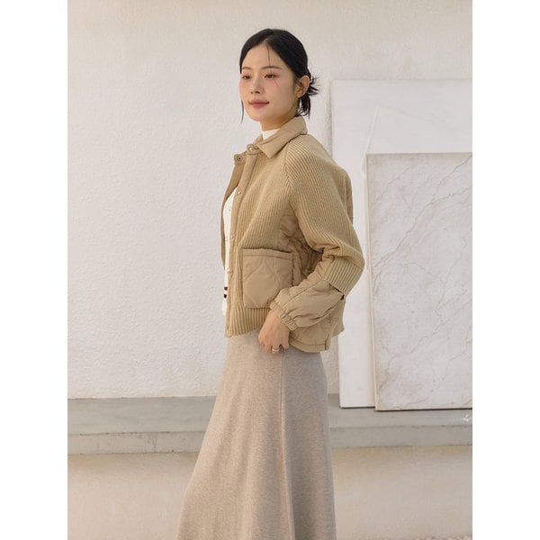 mllw  스트레쳐 스웨터 니트 퀼팅 패딩 점퍼