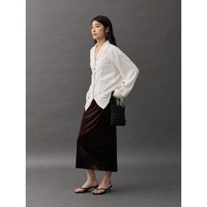 VES VELVET SKIRT - BROWN