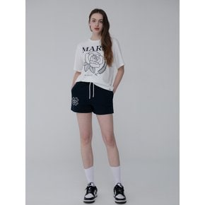 CLOVER SWEAT SHORTS_NAVY WHITE