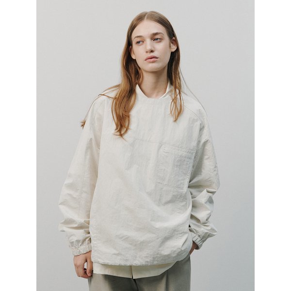 NYLON CREW NECK SWEAT SHIRT_IVORY