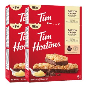 Tim Hortons 팀 홀튼 보스턴 크림 그래놀라 바 피넛프리 5개 4팩