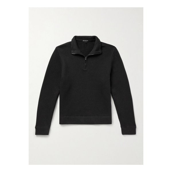 코지 코튼 혼방 저지 하프집업 스웨트셔츠 블랙 46376663162955256