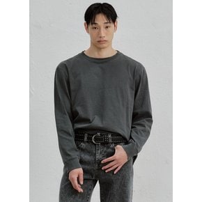 남녀공용 빈티지 다잉 그래픽 티셔츠 차콜 (PWTI3RLL02U)