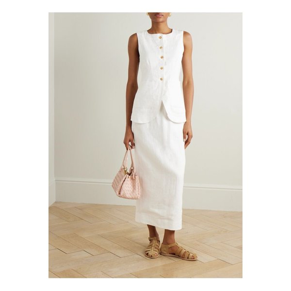 포세 엠마 리넨 미디 스커트 아이보리 1647597359664035