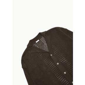 씨올 26SS Mesh Knit Cardigan, Ramie/Brown