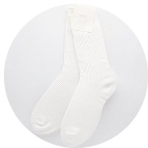 남자 패션 골지 장목 양말 일반/빅사이즈 55_화이트