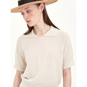 tom boy collar knit top_cream