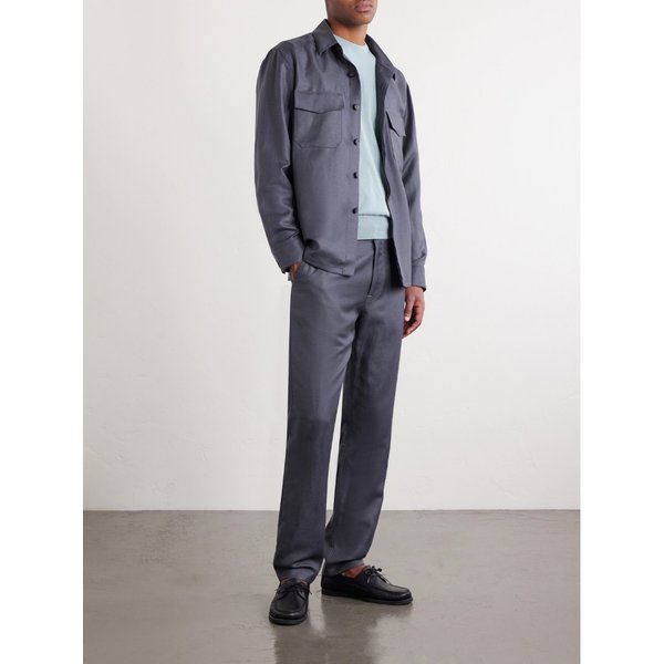 스트레이트 울 리넨 블렌드 트윌 수트 팬츠 46376663163006787