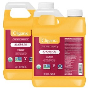 Cliganic 클리가닉 오가닉 냉압착 비정제 호호바오일 946ml 2개