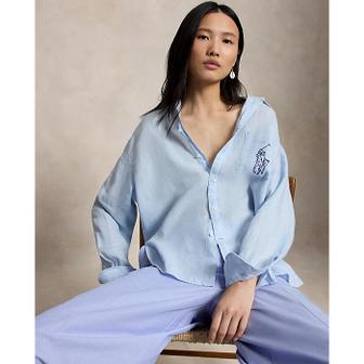 폴로 랄프 로렌 여성 오버사이즈핏 빅 포니 리넨 셔츠(WMPOSHTNDO21186400)