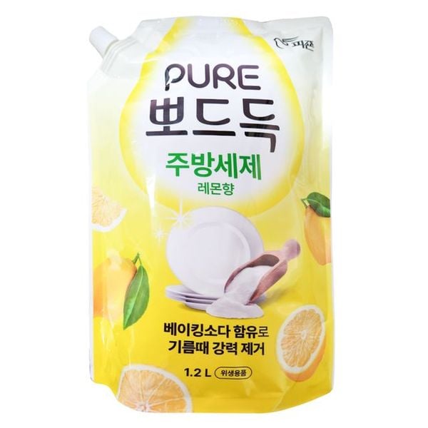 피죤 퓨어 뽀드득 주방세제 리필 레몬향 1.2L X ( 3매입 )