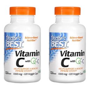 [해외직구] Doctor`s Best 닥터스베스트 비타민C 퀄리-C 비건 1000mg 120베지캡슐 2팩 Vitamin C Quali-C Vegan