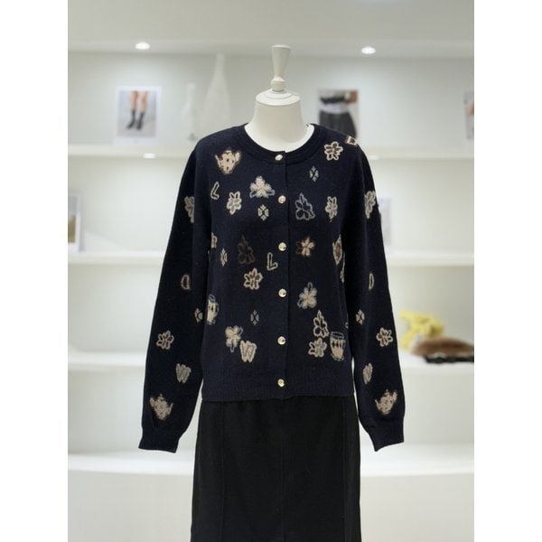 [여주점] 여성 플라워 자카드 버튼업 가디건 (D244KSL058)