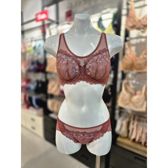 비너스 [시흥점] S 비너스) 오르화 풀커버리지 홑겹 브라,망레이스팬티 세트 OBR7860+OPT7860S-RB