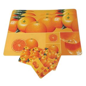오렌지 식탁매트 컵받침 세트 테이블 방수 식탁보 8P