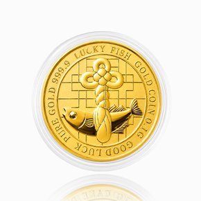순금 행운 액막이 명태 코인 골드바 24K 0.1g