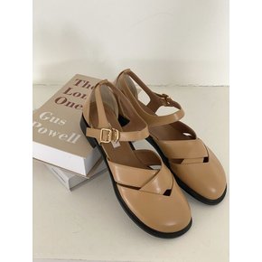 mer strap sandal black beige