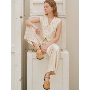 mer strap sandal black beige