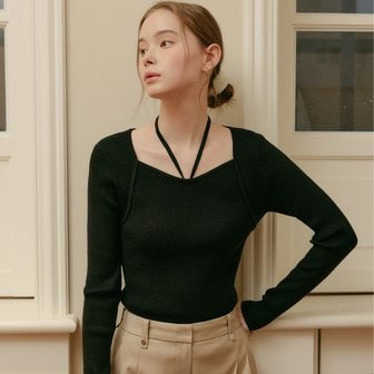 룩캐스트 로사 스트랩 니트 탑 / ROSA STRAP KNIT TOP_2colors