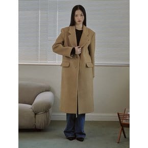 TAILORED WOOL SINGLE COAT / CAMEL