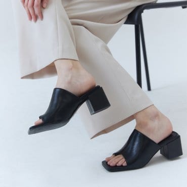 솔트앤초콜릿 스퀘어 토 쿠션 슬리퍼 412323003 (6cm/3color)