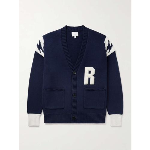 [해외배송] RHUDE LOGOAPPLIQUED INTARSIAKNIT 코튼 가디건 RHPS24CA02504364 B0081090608