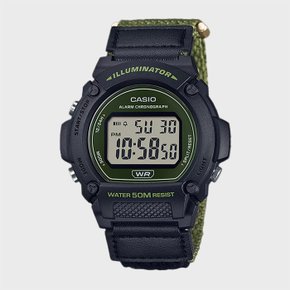 CASIO 카시오 W-219HB-3A 아웃도어 패브릭밴드 디지털시계