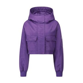 여성 크랍 후드 봄버 점퍼 D PURPLE