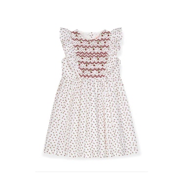 매직에디션 [SMOCK LONDON] (C)Pavlova Dress Bonne Mamam Cotton with Cherry Bakewell Hand Smocking