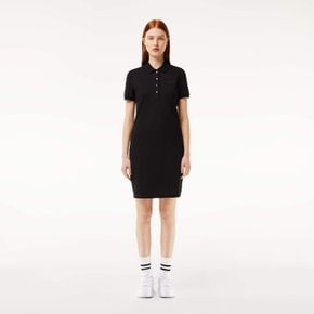 24SS  라코스테 여성  슬림핏 미니피케 폴로 드레스 (EF5473-54G_031) 블랙