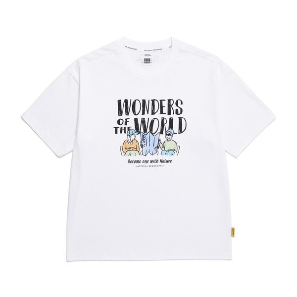 [여주점] N252UTS080 리젠아스킨 유니 트래블1 그래픽 세미오버핏 반팔 티셔츠 WHITE