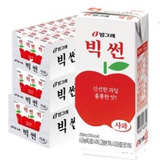 빙그레 빅썬 사과 음료 200ml (72팩) 과채주스