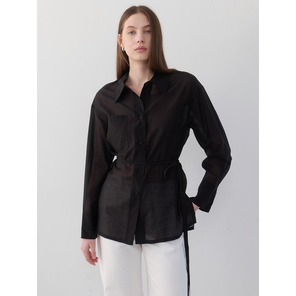 Sheer Belted Shirt_6color