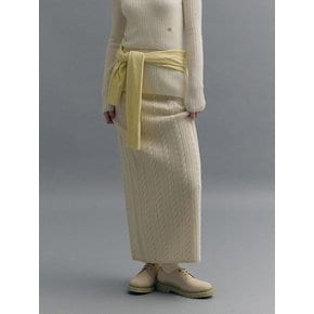 CABLE MAXI KNIT SKIRT (sand ivory)